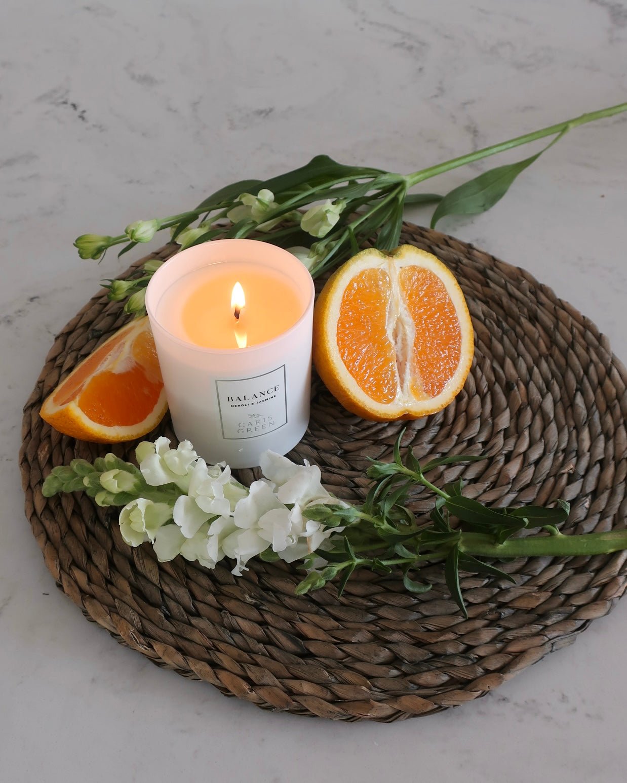 Balance ~ Jasmine & Neroli / Scented Candle / Natural Wax - Caris Green