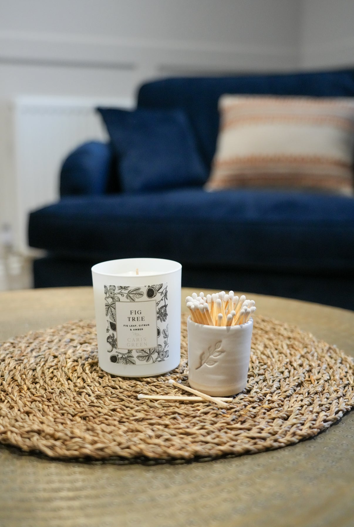 Ceramic Matchstick Pot Hand - Thrown Pottery Candle Matches Reusable - Caris Green