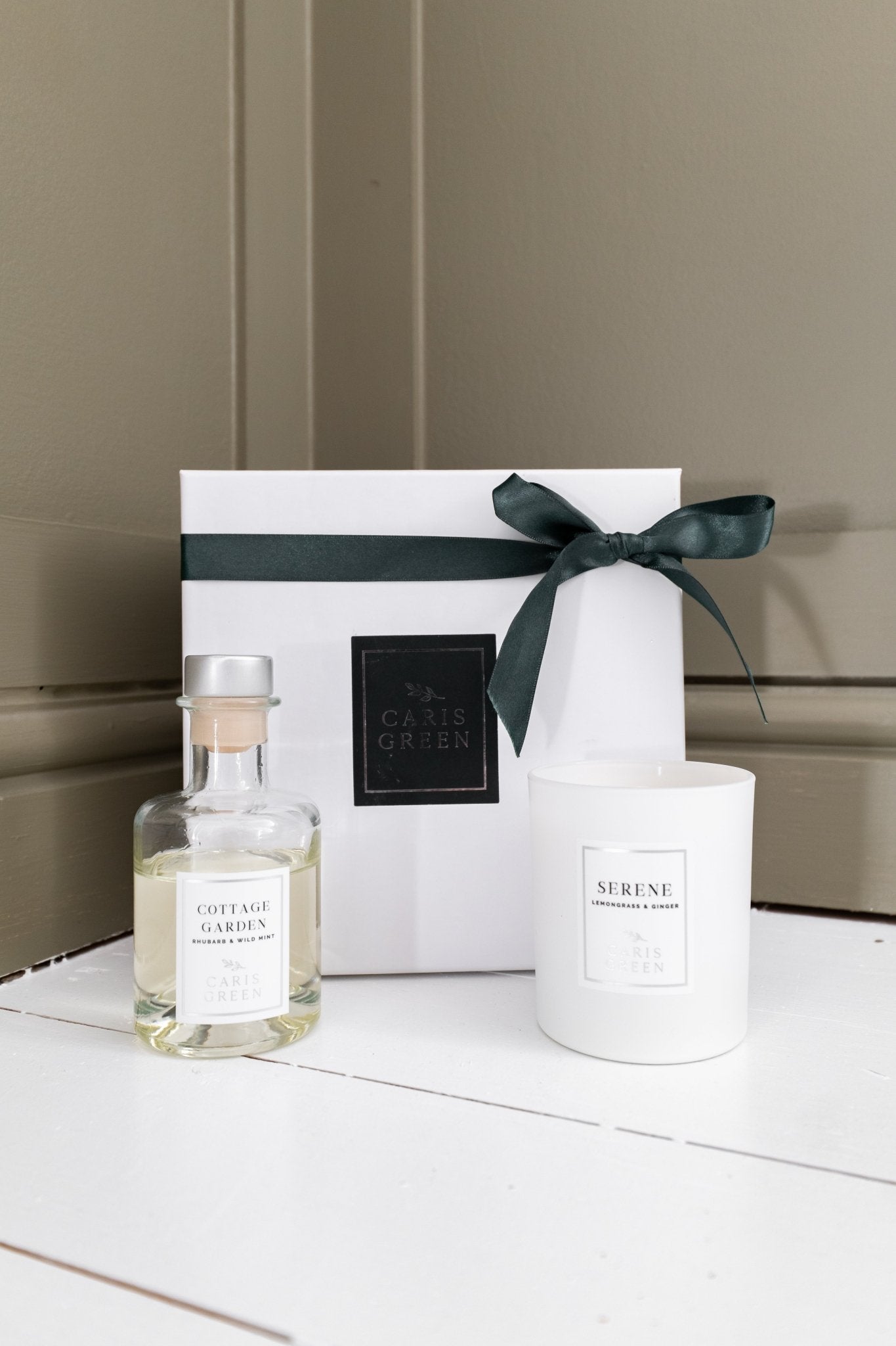Reed Diffuser and Candle Gift Box - Caris Green