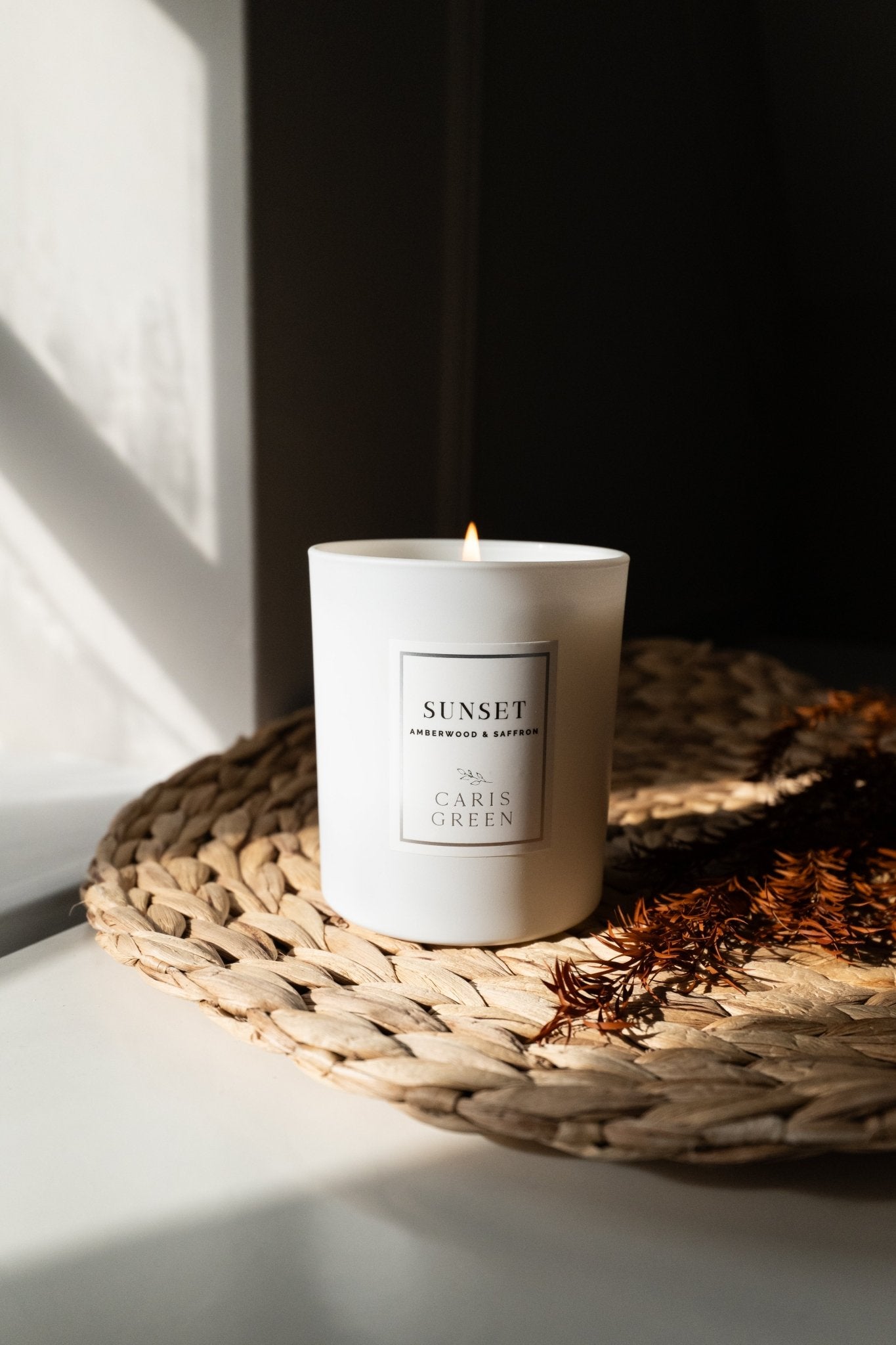 SUNSET ~ Amberwood & Saffron /Scented Candle / Natural Wax - Caris Green