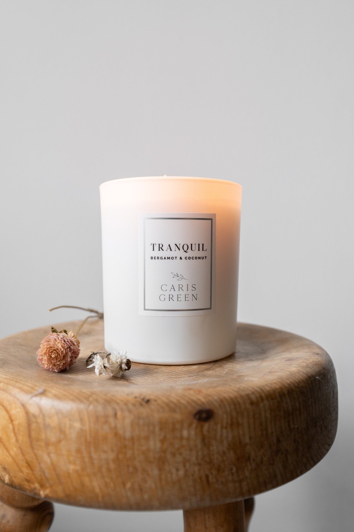 TRANQUIL ~ Bergamot & Coconut / Scented Candle / Natural Wax - Caris Green