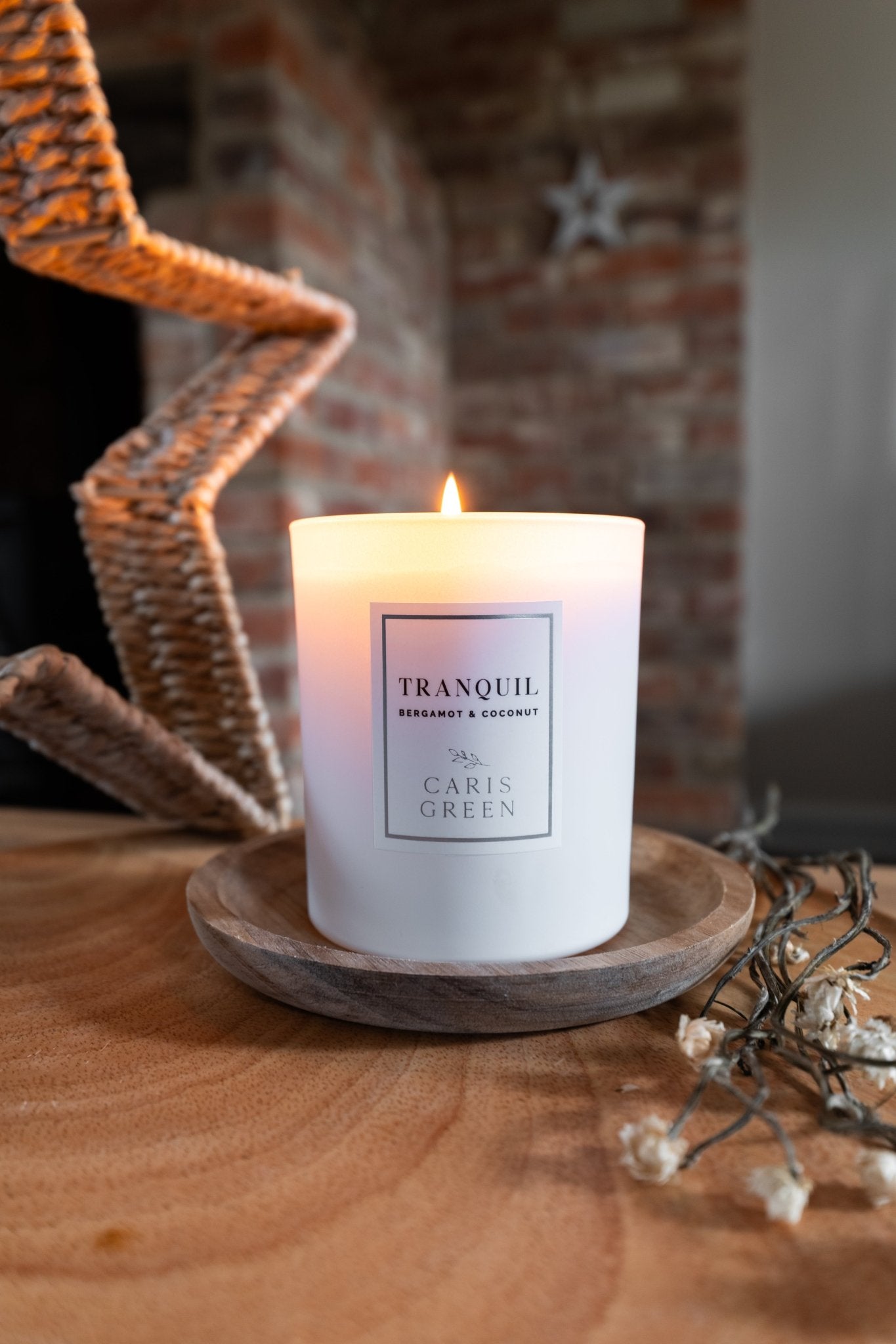 TRANQUIL ~ Bergamot & Coconut / Scented Candle / Natural Wax - Caris Green