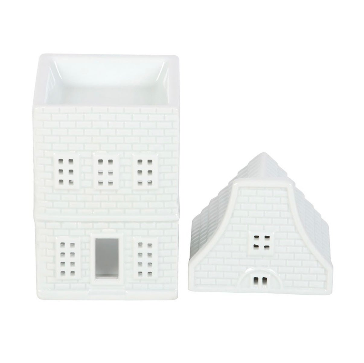 White Ceramic Nordic House Wax Melt Burner - Caris Green