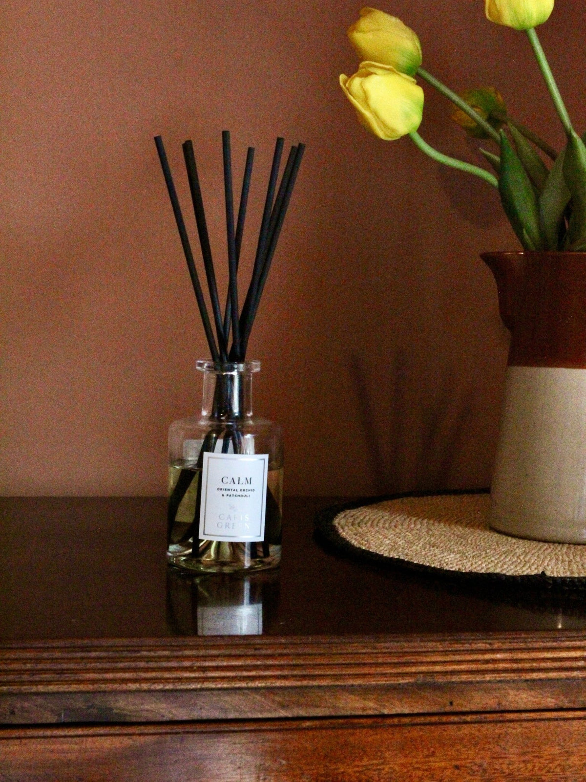 CALM ~ Dark Orchid & Gardenia / Reed Diffuser - Caris Green