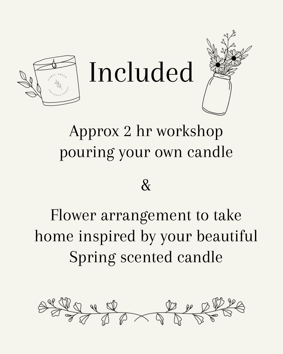 Candle Making Workshop + Flower Arrangement ~ 14th March at Nomad Cleadon Village - Caris Green