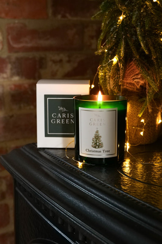 Christmas Tree ~ Fir Tree & Mistletoe / Scented Candle / Natural Wax Candle - Caris Green