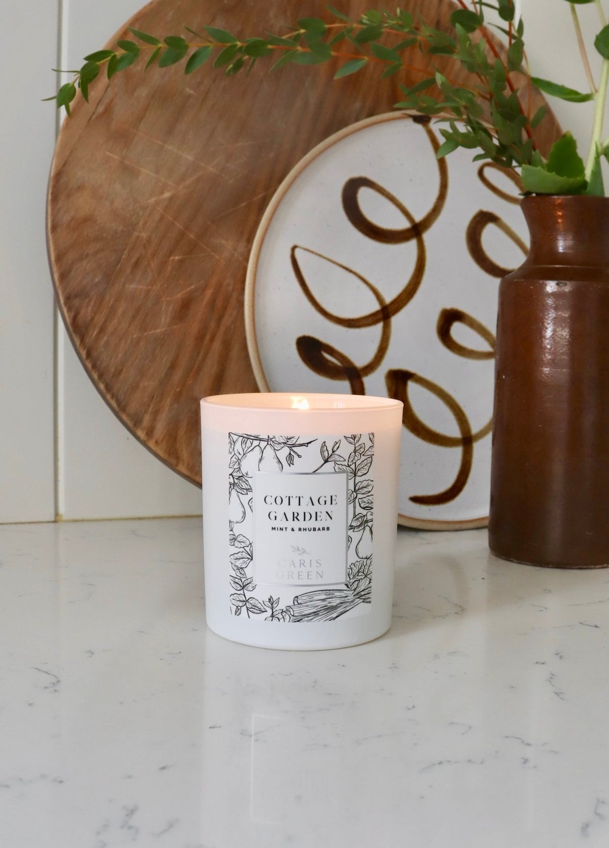 Cottage Garden ~ Wild Mint & Rhubarb / Scented Candle / Natural Wax - Caris Green