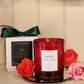 LOVE ~ Damson Plum & Rose / Scented Valentines Candle / Natural Wax - Caris Green