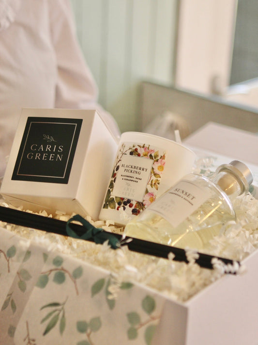 Reed Diffuser and Candle Gift Box - Caris Green