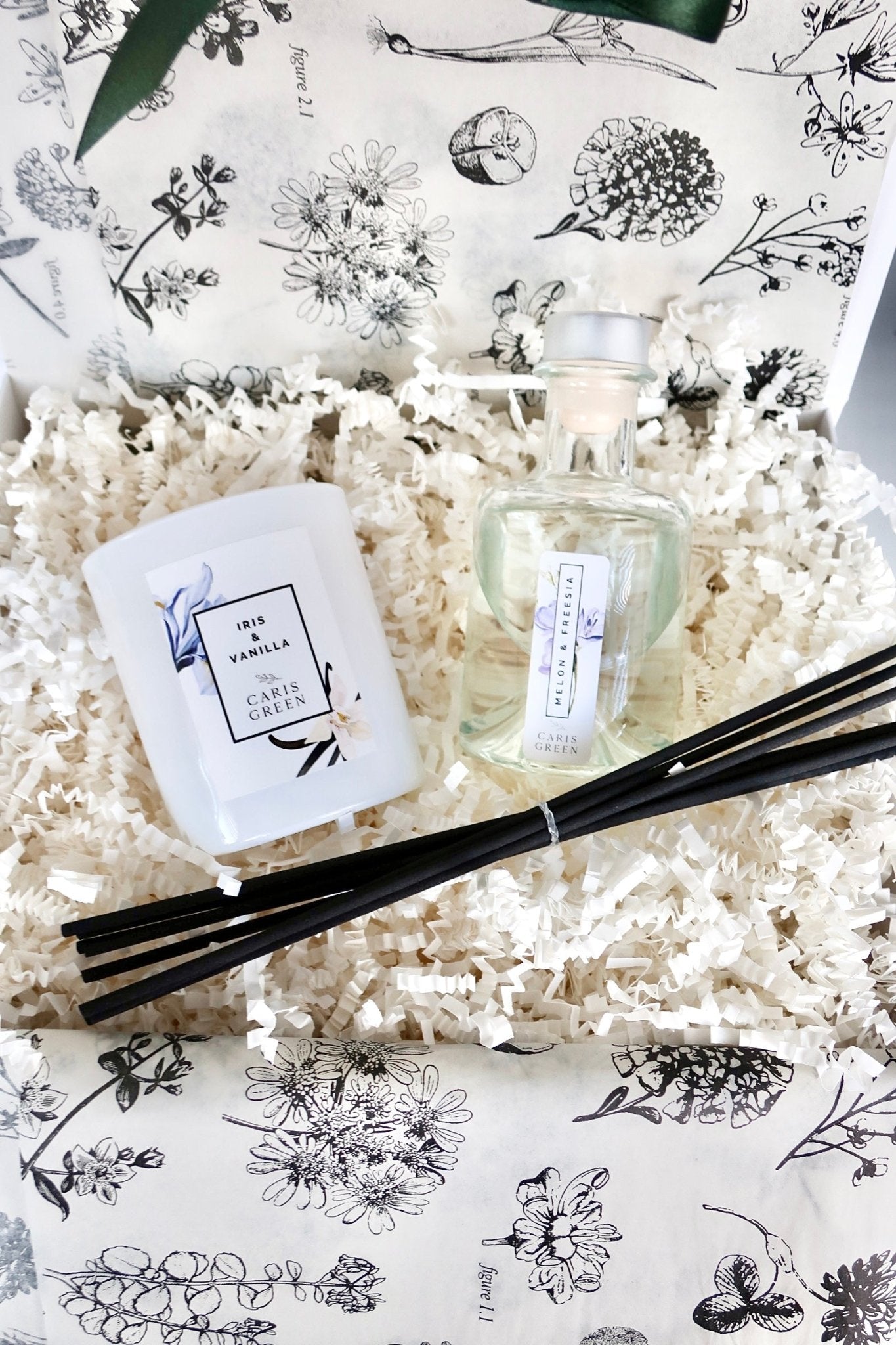 Reed Diffuser and Candle Gift Box - Caris Green