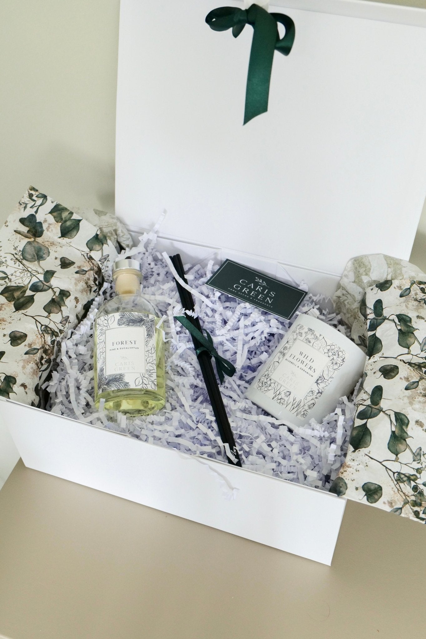 Reed Diffuser and Candle Gift Box - Caris Green