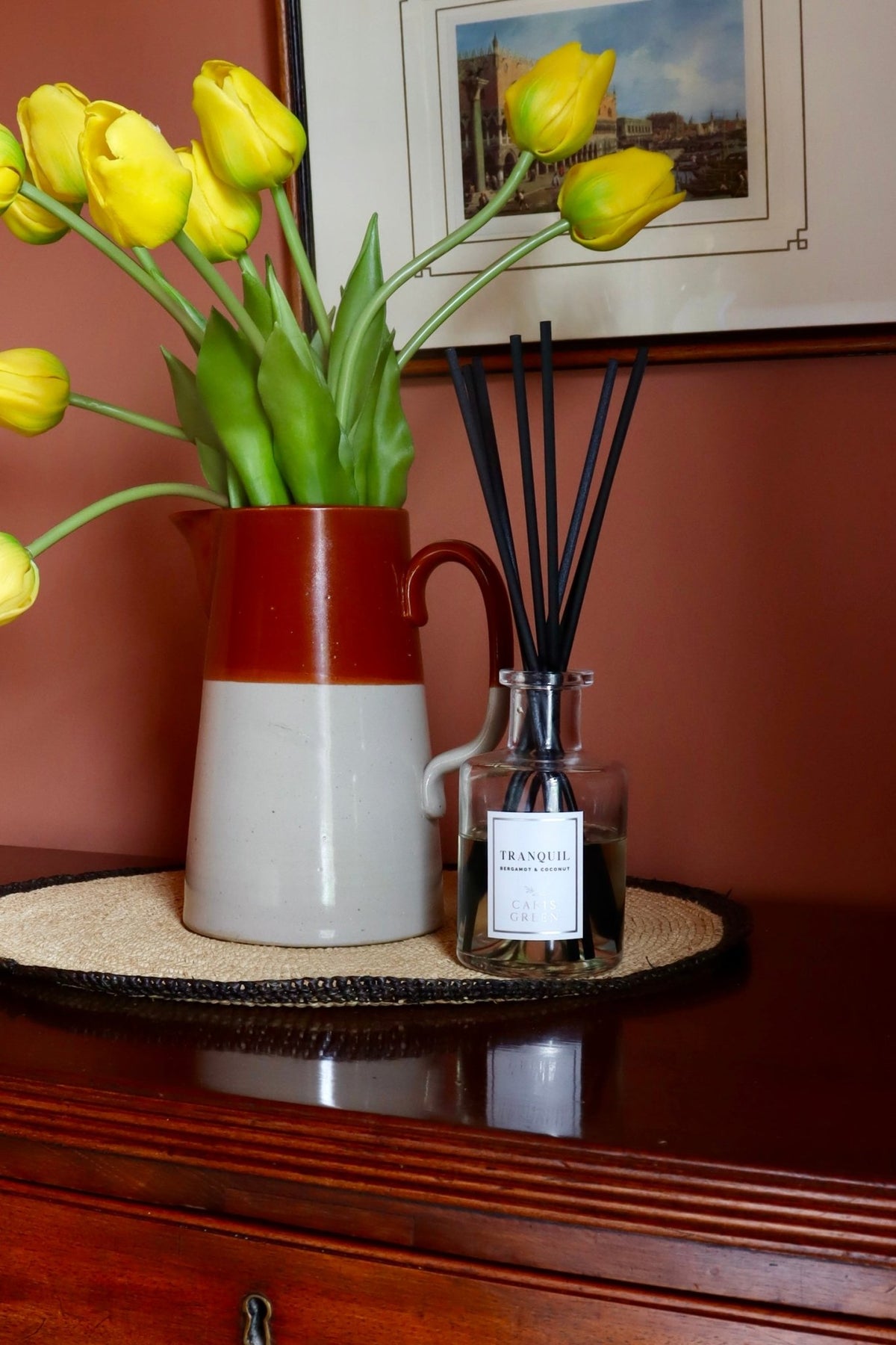 Tranquil ~ Bergamot & Coconut / Reed Diffuser - Caris Green