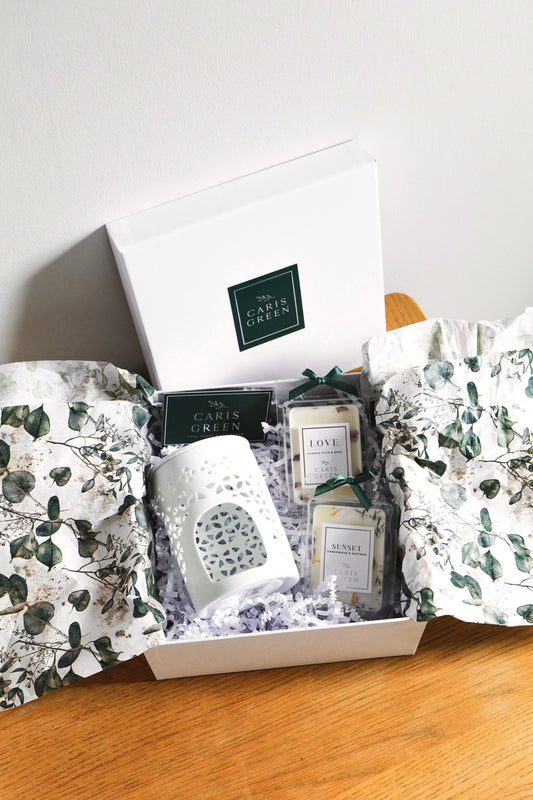 Wax Melt & Burner Gift Box - Caris Green