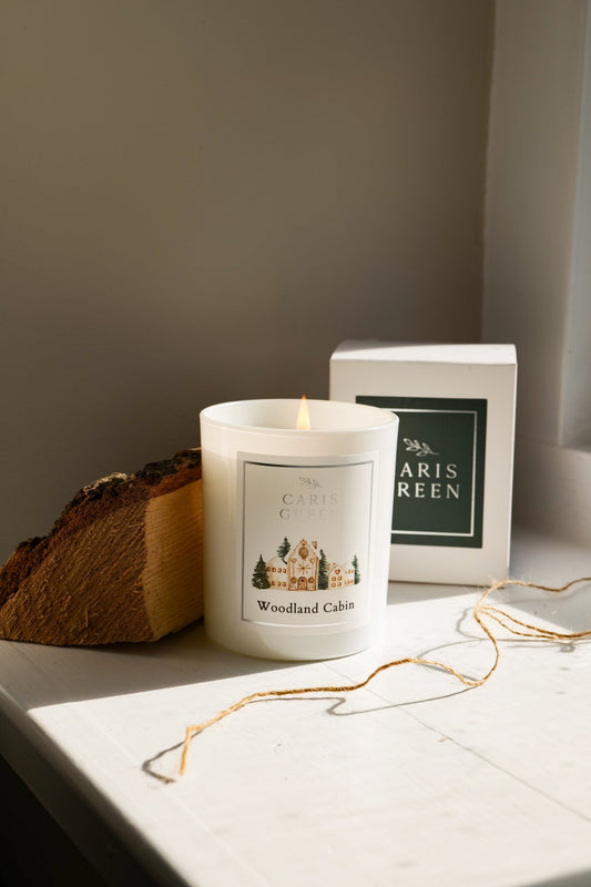 Woodland Cabin ~ Teakwood & Mahogany Christmas Candle / Natural Wax - Caris Green