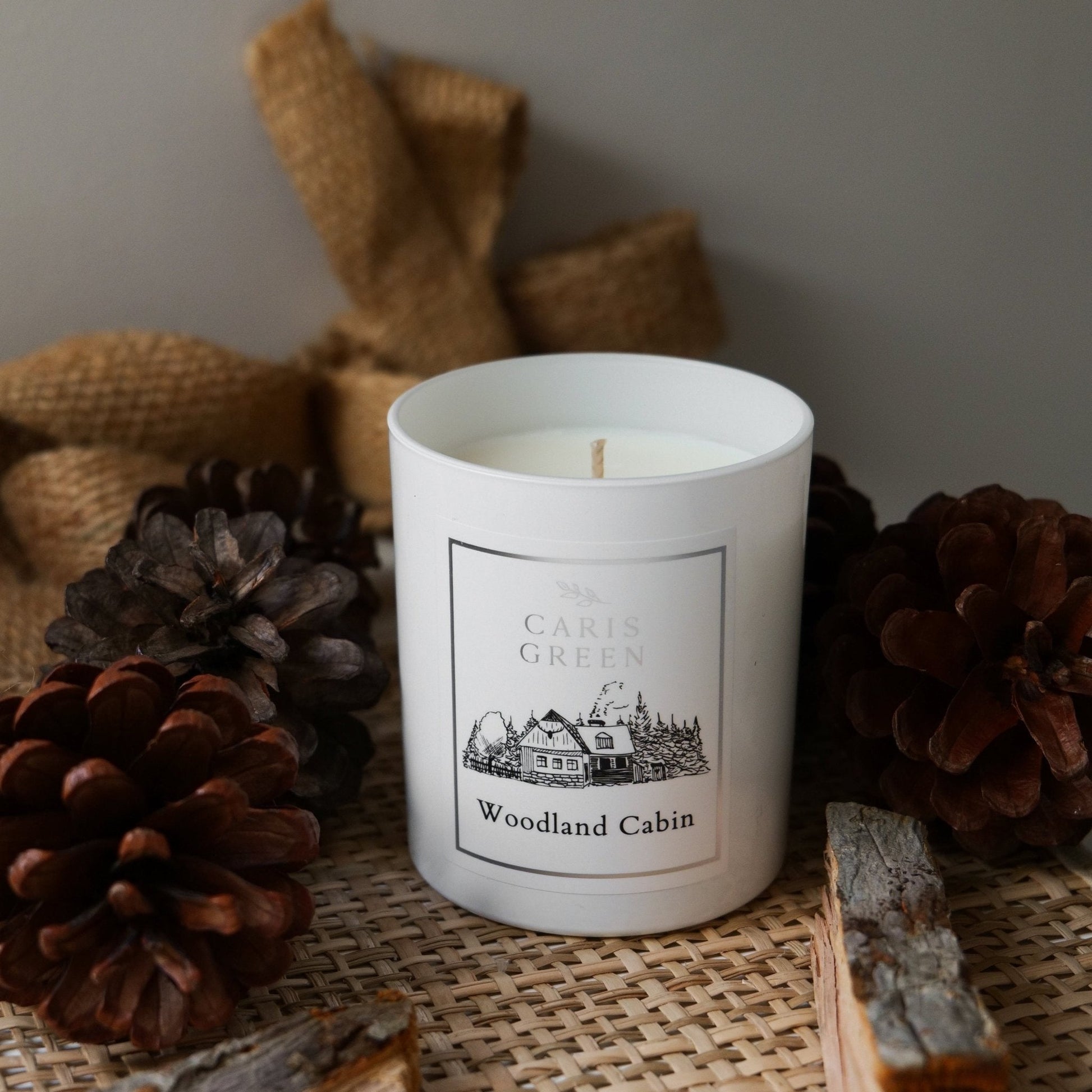 Woodland Cabin ~ Teakwood & Mahogany Scented Candle / Natural Wax - Caris Green