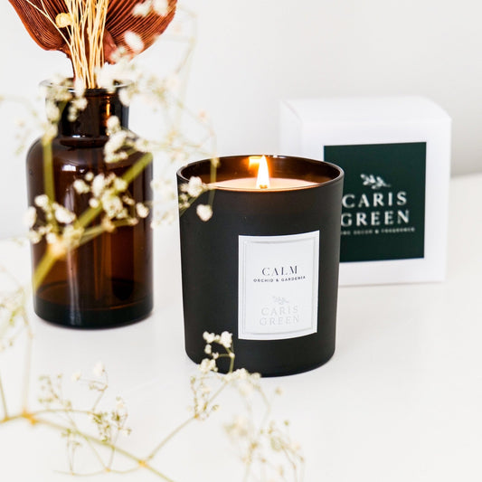 'Calm' - Orchid & Gardenia / Scented Candle / Natural Wax - Caris Green