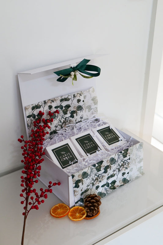 Christmas Candle Set of Three Gift Box - Caris Green