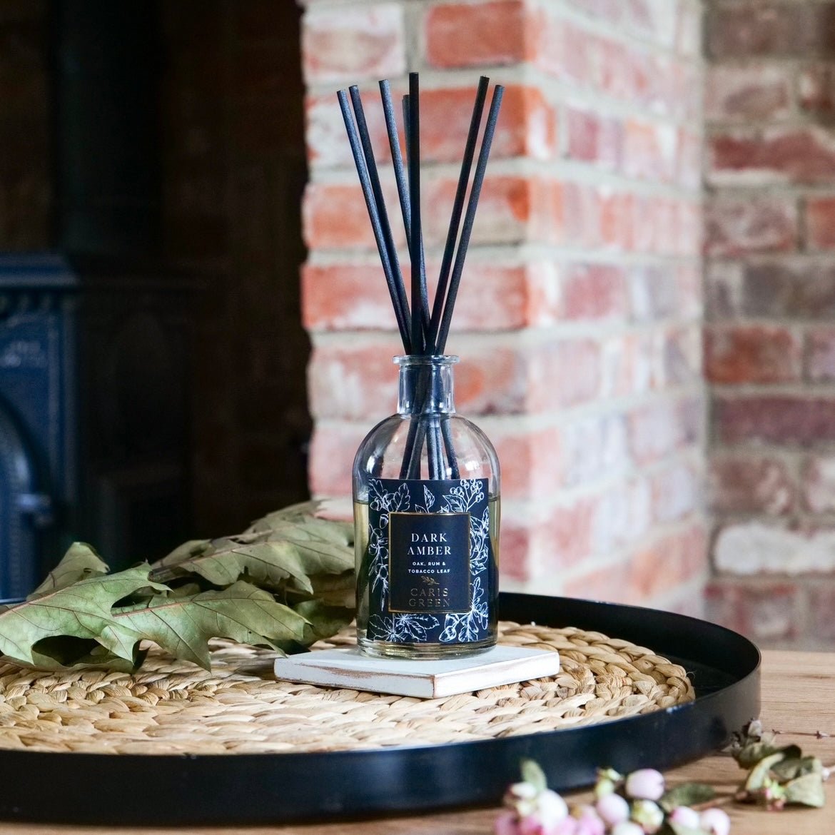 Dark Amber ~ Oak, Rum & Tobacco Leaf / Reed Diffuser - Caris Green