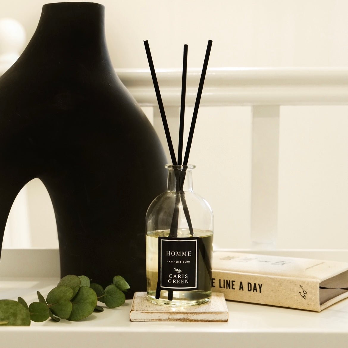 HOMME ~ Leather & Oudh / Masculine Scent / Reed Diffuser - Caris Green