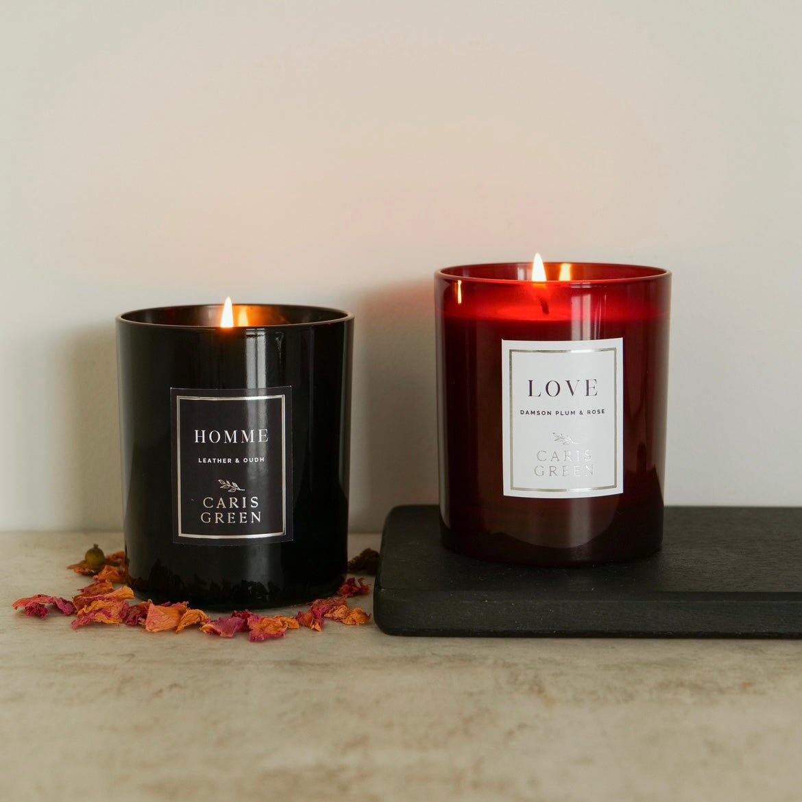 LOVE ~ Damson Plum & Rose / Scented Candle / Natural Wax - Caris Green