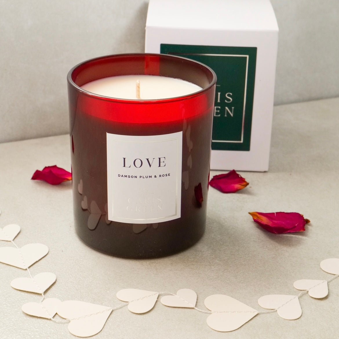 LOVE ~ Damson Plum & Rose / Scented Candle / Natural Wax - Caris Green