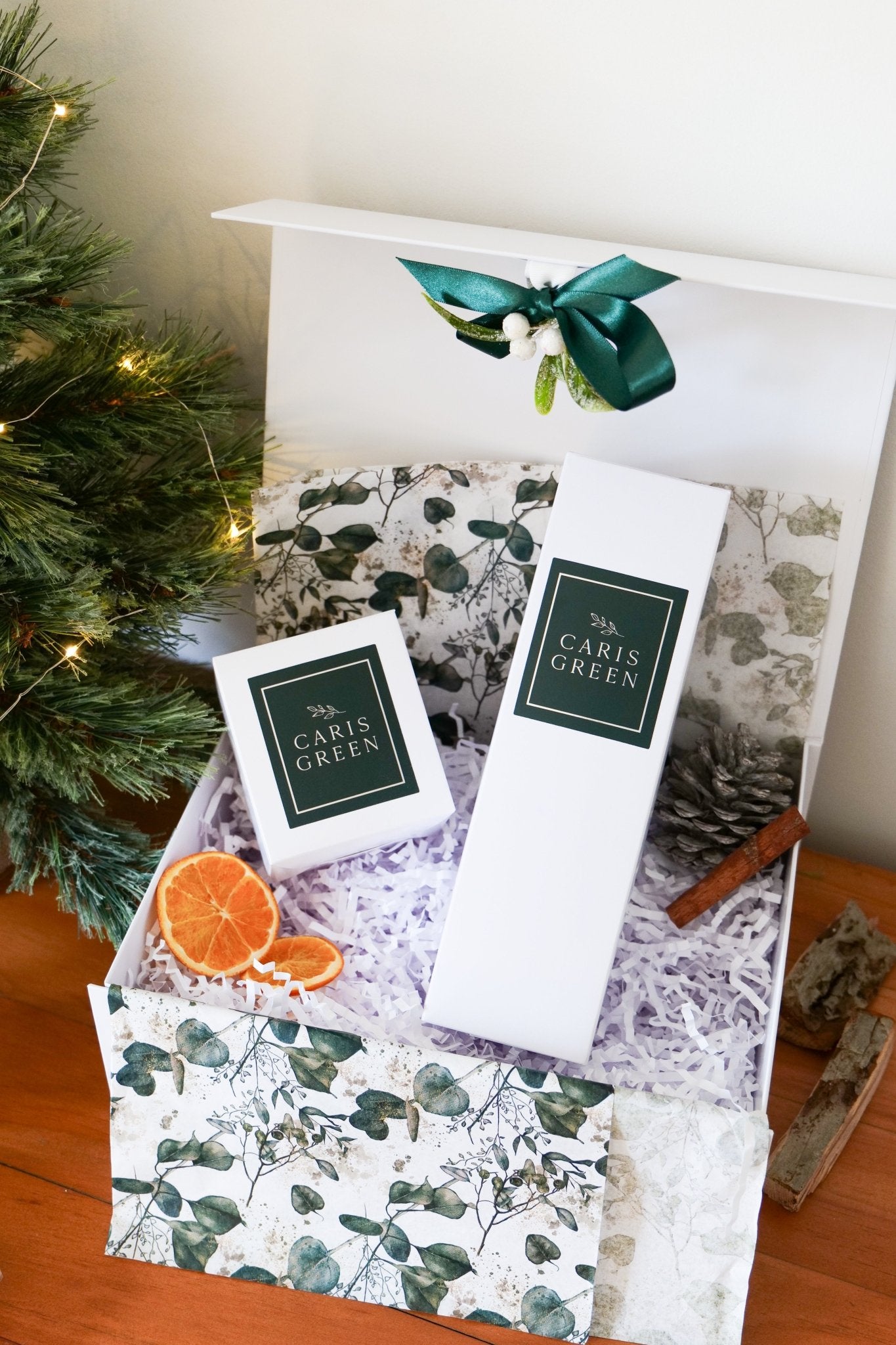 Reed Diffuser and Candle Gift Box - Caris Green