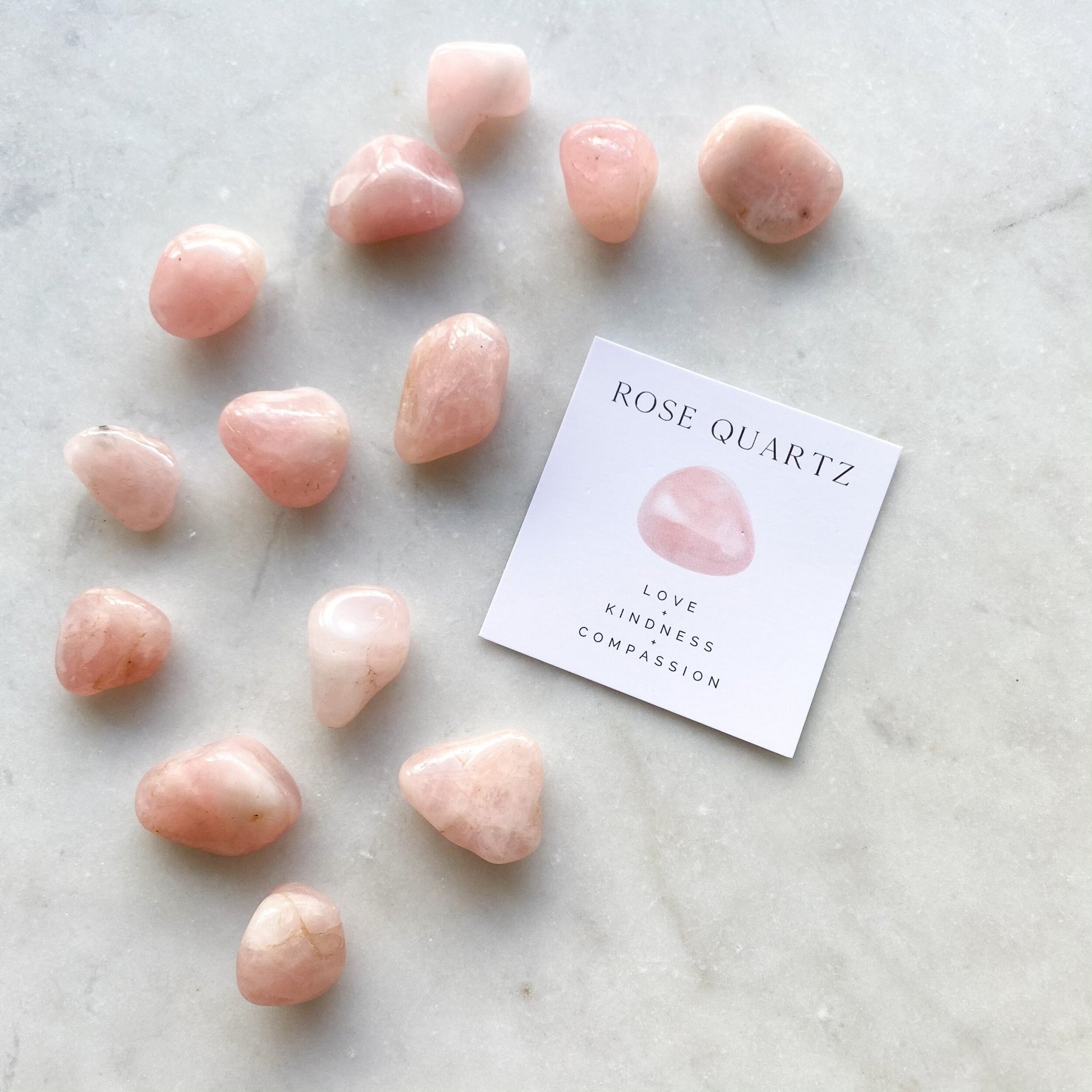 Rose Quartz Crystal Tumble Stone - Caris Green