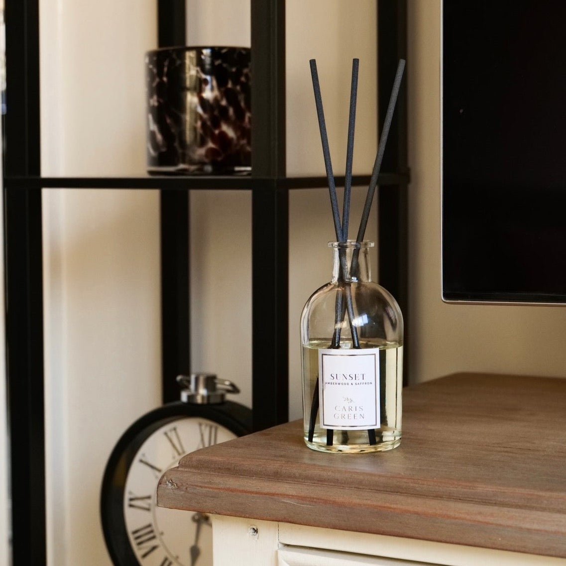SUNSET ~ Amberwood & Saffron / Reed Diffuser – Caris Green