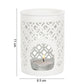 White Matte Lattice Wax Melt Burner - Caris Green