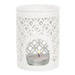 White Matte Lattice Wax Melt Burner - Caris Green